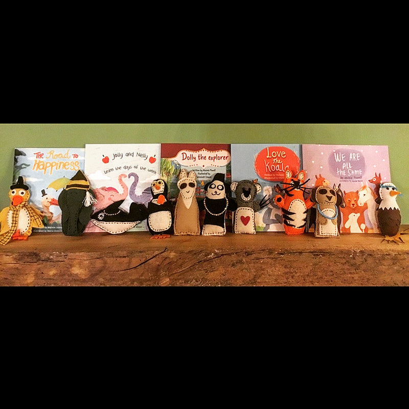 Set of 10 Handmade Finger Puppets