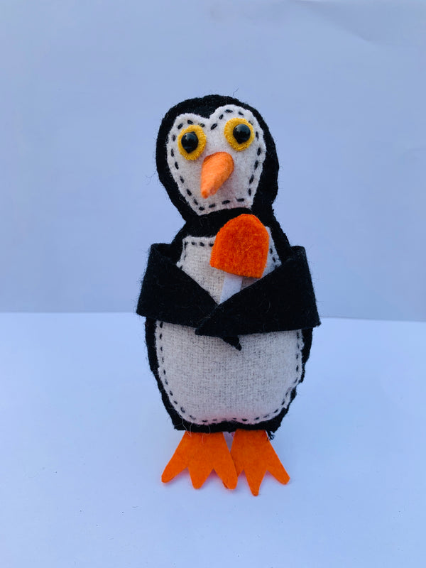 Goodness the Penguin 🐧 Handmade ginger puppet