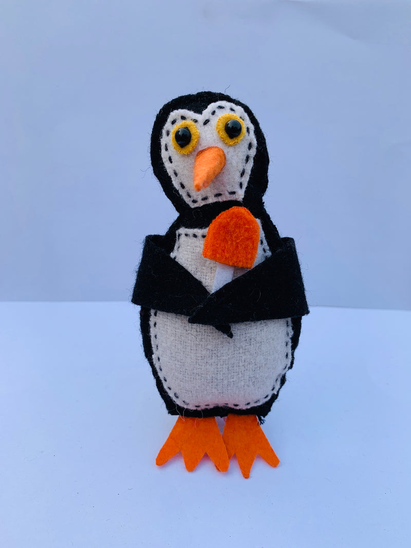 Goodness the Penguin 🐧 Handmade ginger puppet